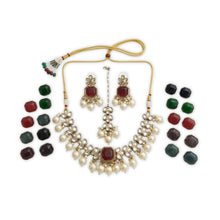 5 in 1 Necklace set in Mehandi plating