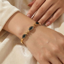 Classic Gold & Black Oval Bracelet