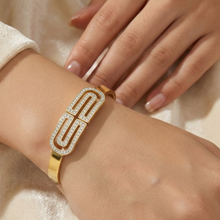 Gold Crystal Geometric Bracelet