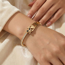Gold Butterfly & Heart Charm Bracelet