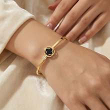 Gold Black Clover Bracelet