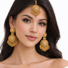 Gold Tilka and Earrings Set