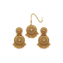 Gold Tilka and Earrings Set