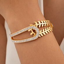 Golden Vine Crystal Cuff Bracelet