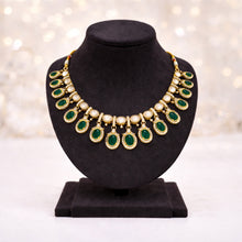 Luxury Emerald Drop Necklace Set with Earrings & Maang Tikka
