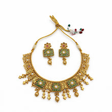 Antique Temple Design Necklace Set with Designer Earrings
