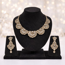 Luxury Gold Crystal Statement Necklace Set with Designer Earrings