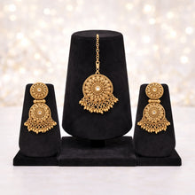 Gold Tilka and Earrings Set