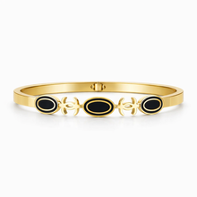 Classic Gold & Black Oval Bracelet