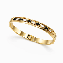 Gold Black & Crystal Bar Bracelet