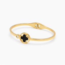 Gold Black Clover Bracelet