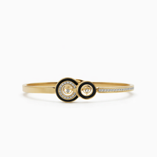 Gold Black Dual Circle Crystal Bracelet