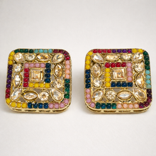 Royal Mosaic Multicolour Square Stud Earrings